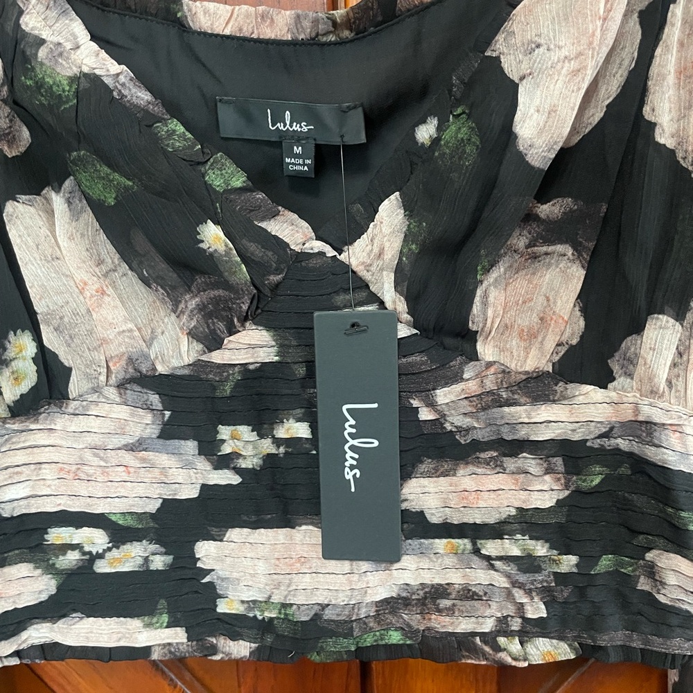 Lulus crop top sheer bell sleeve